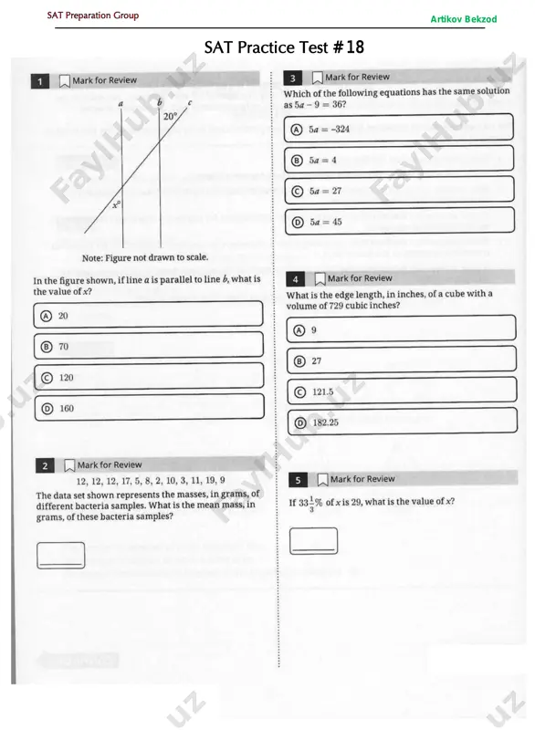 sat - practice test # 18 — PDF