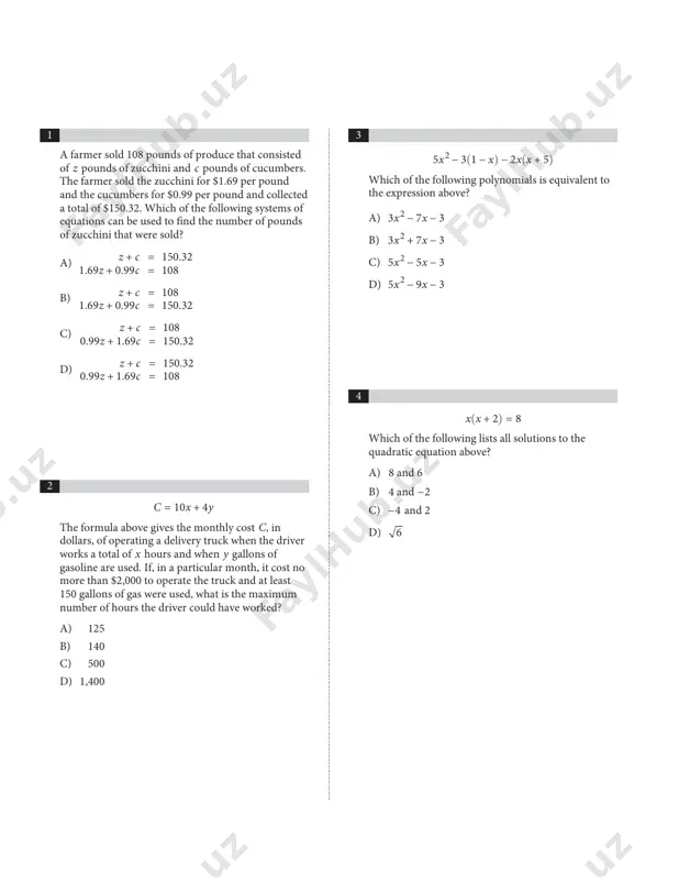 sat - practice test # 11 — PDF