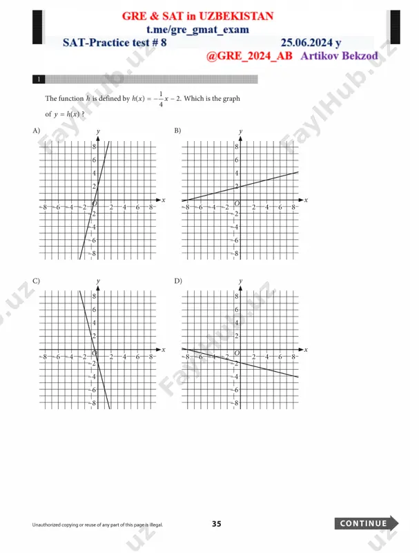 sat - practice test # 8 — PDF