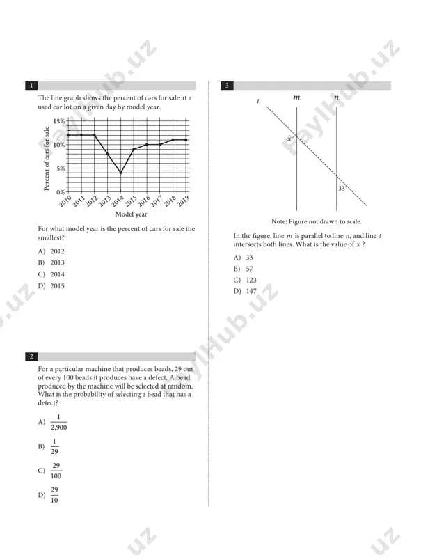 sat - practice test # 3 — PDF