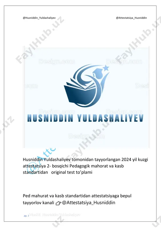 kuzgi ped baza 2024 attestatsiya_husniddin — PDF