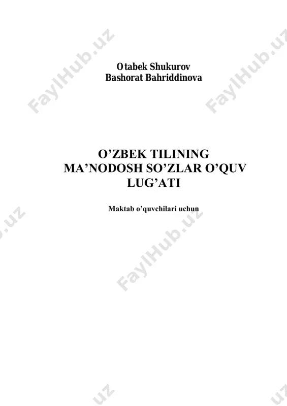 sinonimlar lugati (mukammal) — PDF