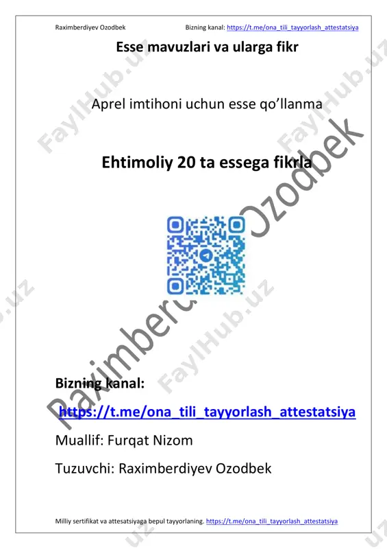 esse mavuzlari va ularga fikr 3-qism — PDF