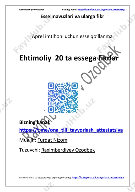 esse mavuzlari va ularga fikr 2-qism — PDF