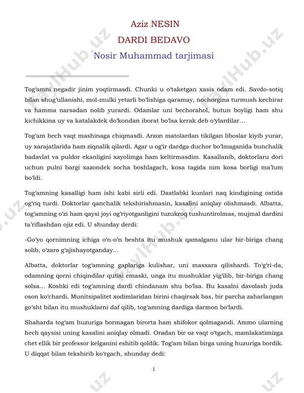 dardi bedavo aziz nesin — PDF