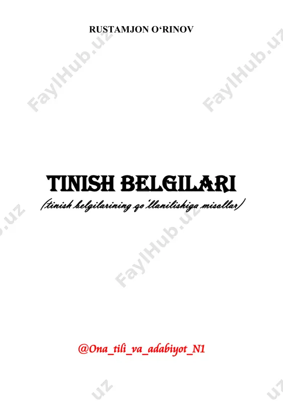 tinish belgilarining qo‘llanishiga misollar — PDF