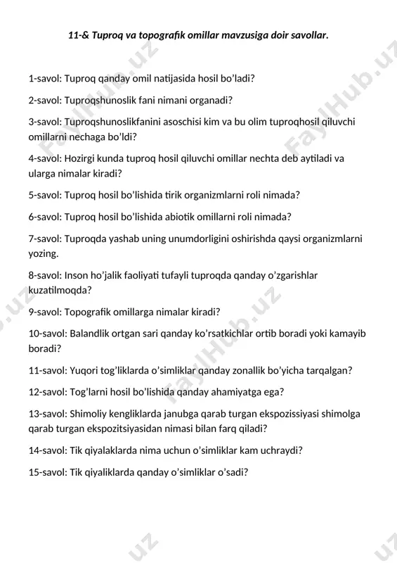 11 mavzuga doir savollar — DOCX