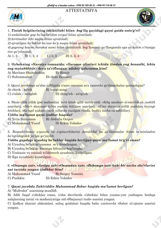 attestatsiya repititsion test(3) — PDF