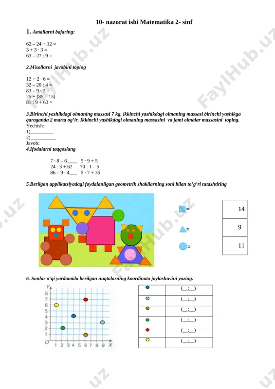 2_sinf_matematika_10_nazorat_ishi_test_va_yozma_ish_yakuniy — DOCX