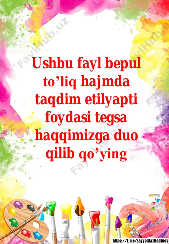 2 sinf tasviriy san'at ko'rgazmalar yillik — PDF