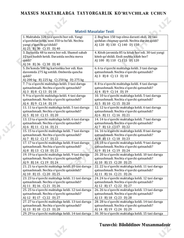 matnli_masalalar_testi_200_yangi — PDF