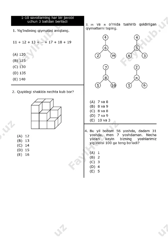 1-2-sinf mantiqiy olimpiada topshiriqlari — PDF