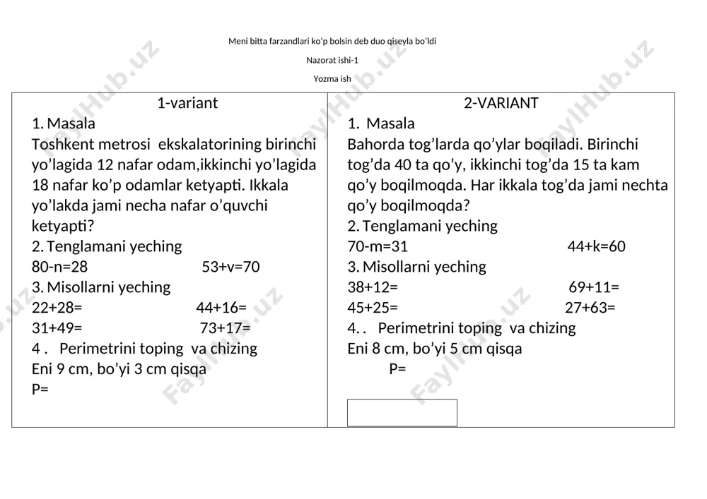 matematika 2- sinf 1-ni xosilova n — DOCX