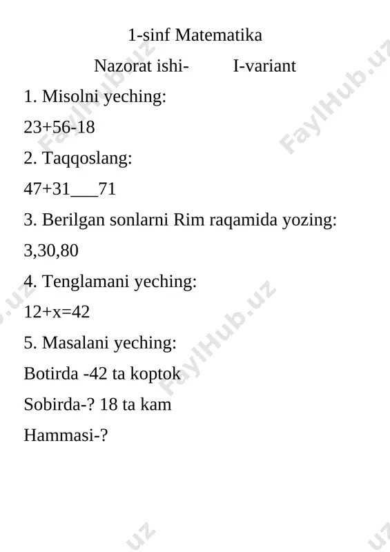 nazorat ishi — DOCX