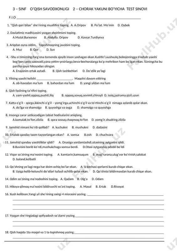 3_sinf_o'qish_savodxonligi_2_chorak_yakuni_bo'yicha_@gulchehramirhomidovna — DOCX