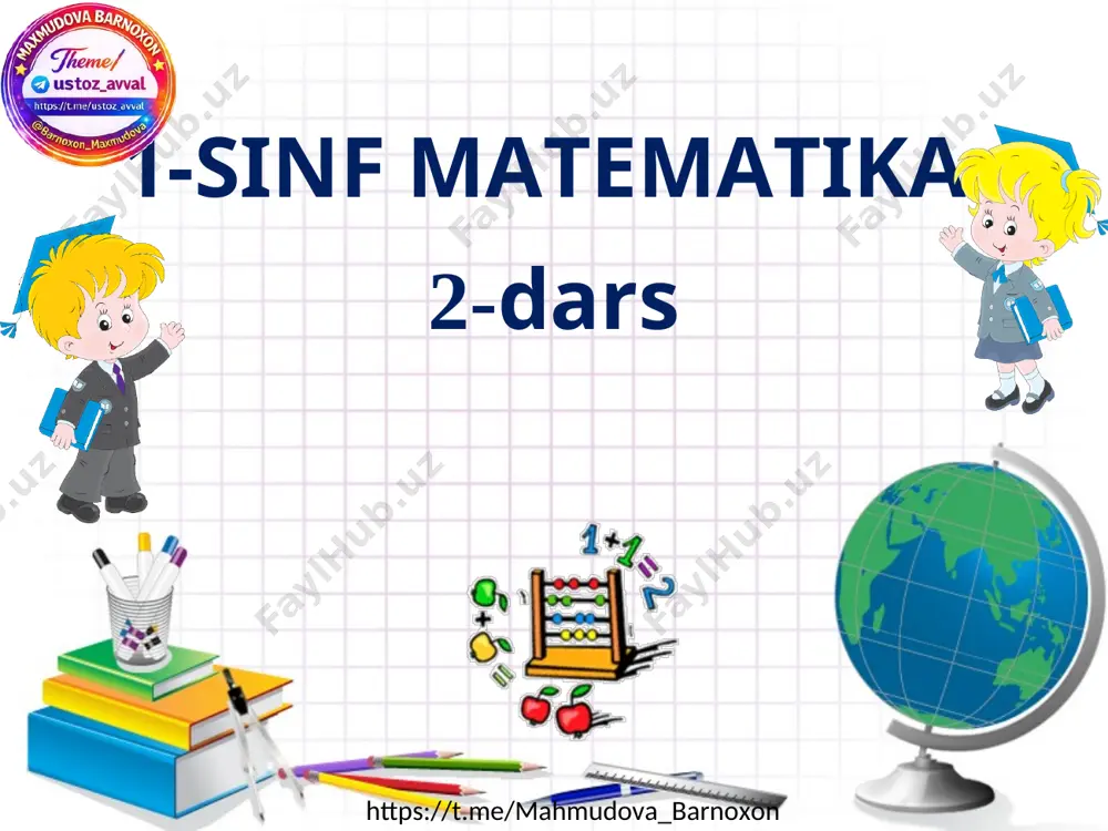 1-sinf matematika 2-dars — PPT