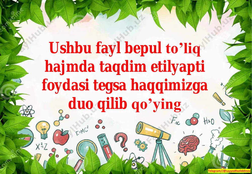 3 sinf tabiiy fan 1-2 chorak tarqatmasi — PDF