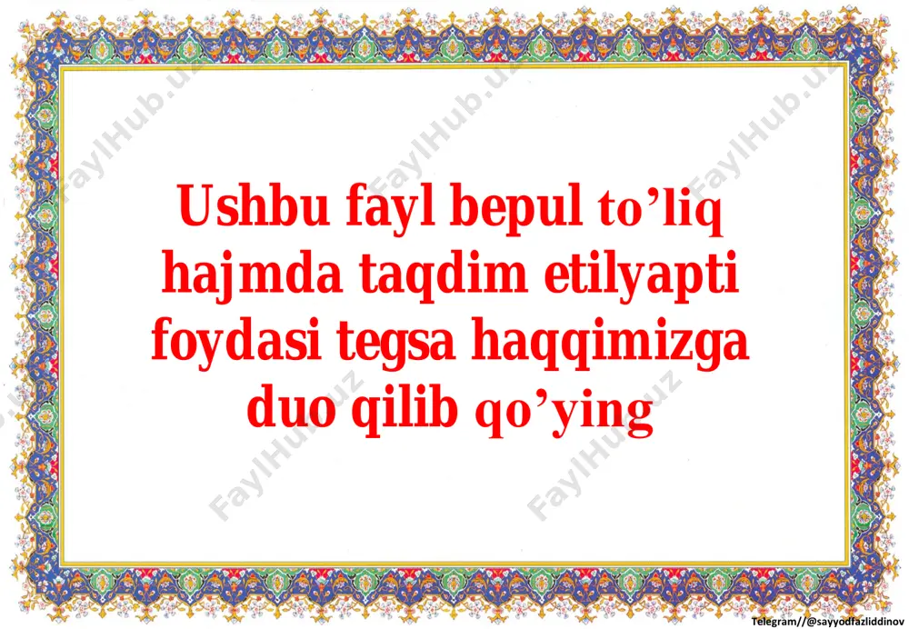 3 sinf 3 chorak ona tili o'qish tarqatmasi — PDF