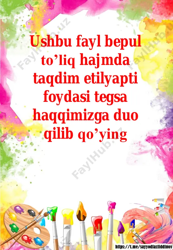 3 sinf tasviriy san'at ko'rgazmalar yillik — PDF