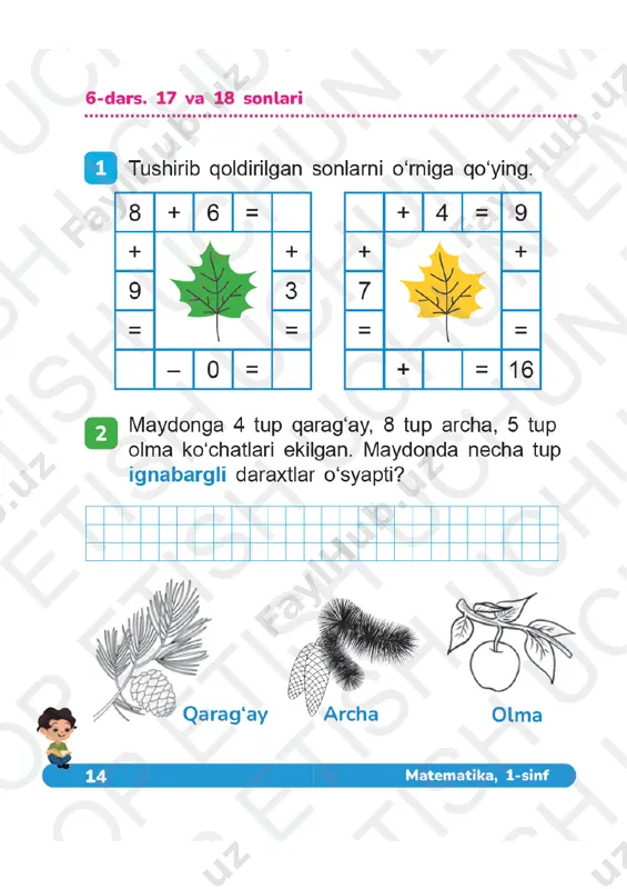 matematika daftar 1-sinf (2) 6-10-darslar — PDF