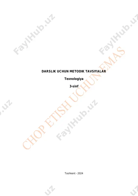 texnologiya 3-sinf 1-10 mavzular+ — PDF