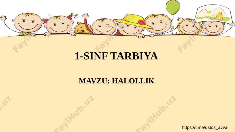 1-sinf tarbiya 21-dars — PPTX