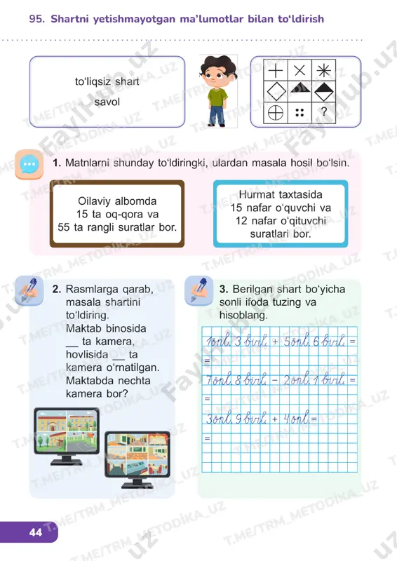 matematika 1 sinf darslik 95-99 — PDF