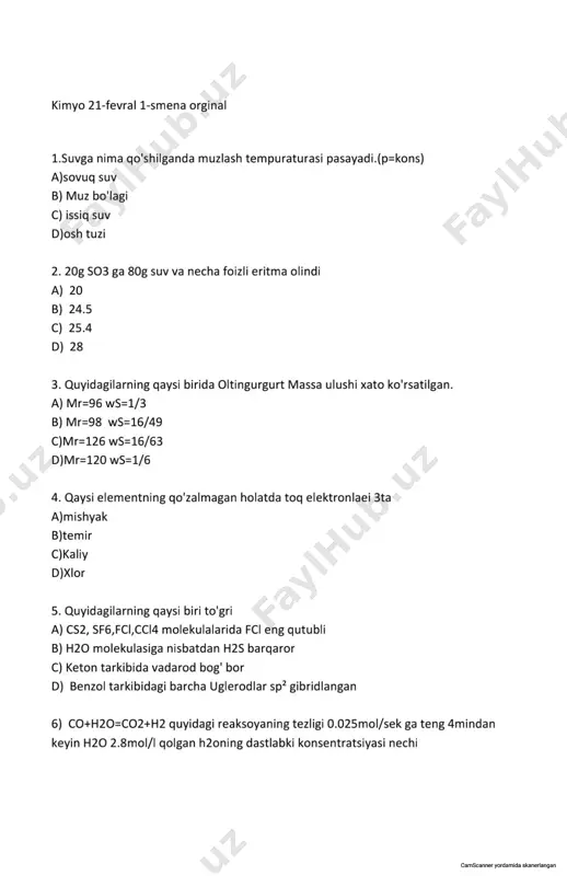 kimyo milliy sertifikat 2026 — PDF