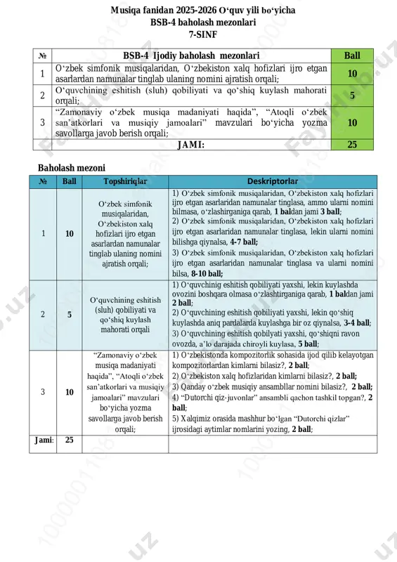 7-sinf musiqa 4-bsb @summativ_formativ_baholash — PDF