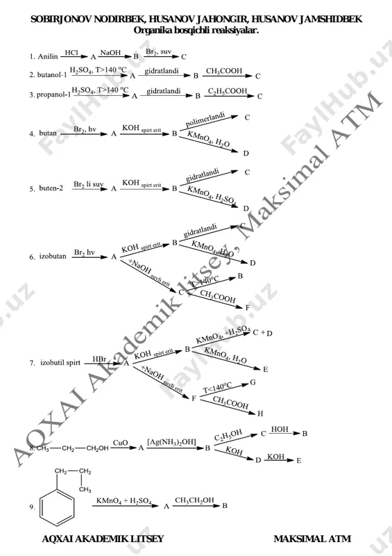 organika reaksiyalar 2. sertifikatga — PDF