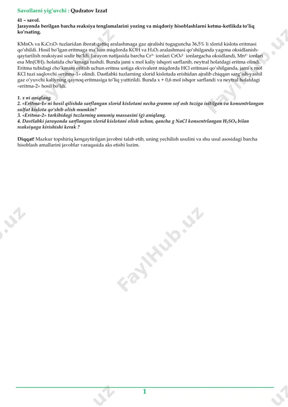 kimyo_milliy_sertifikat_yozma_ish_toʻliq_savol_ularning_yechimlar — PDF