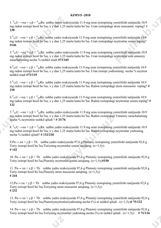 2018_kimyo variant javoblari bilan — PDF