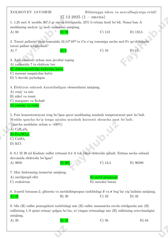 27-dekabr 1-smena kalit — PDF