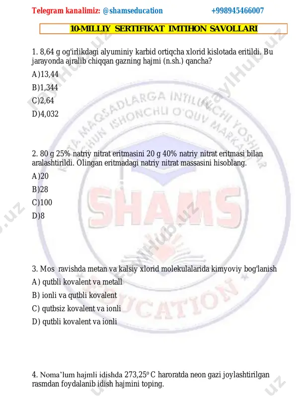 10-mock test kimyo — PDF