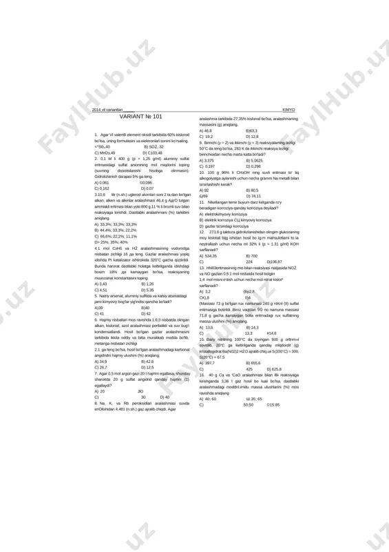 2014 yil variant — DOCX