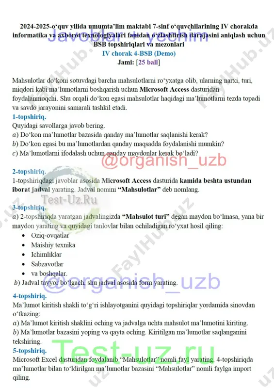 7 sinf informatika bsb-4 demo — DOCX