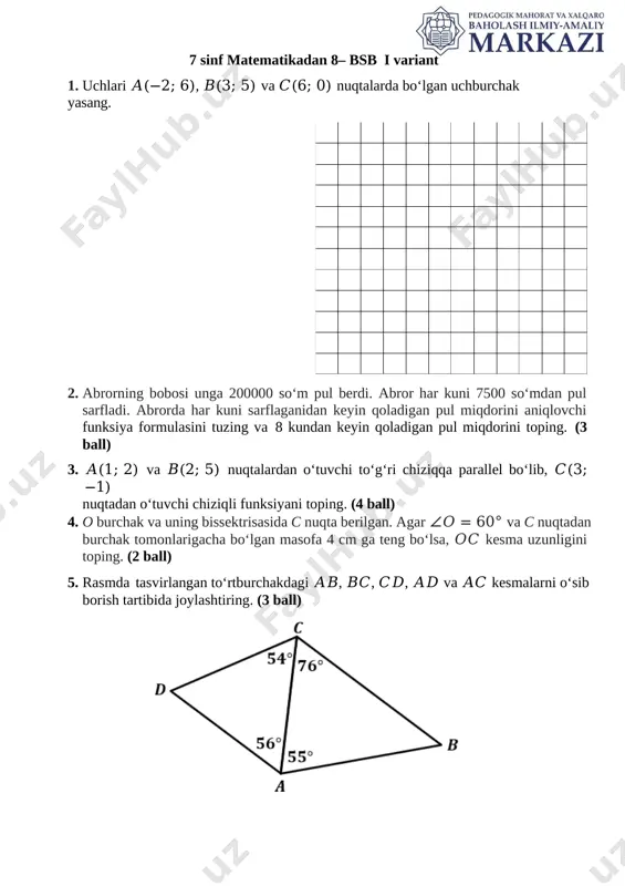 7-sinf matematika 8-bsb 1-var.@chsb_uzb — DOCX