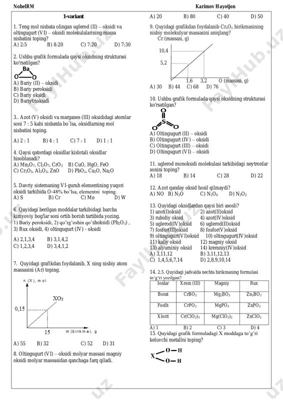 oksid asos kislota tuz — PDF