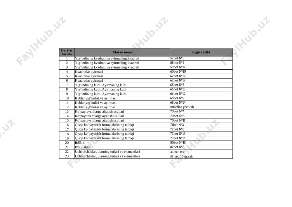 7-sinf matematika bsb chsb 2-chorak @e_baza_ishreja — XLSX