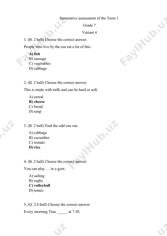 7_sinf_ingliz_tili_1_chsb_4_variant@summativ_formativ_baholash — PDF