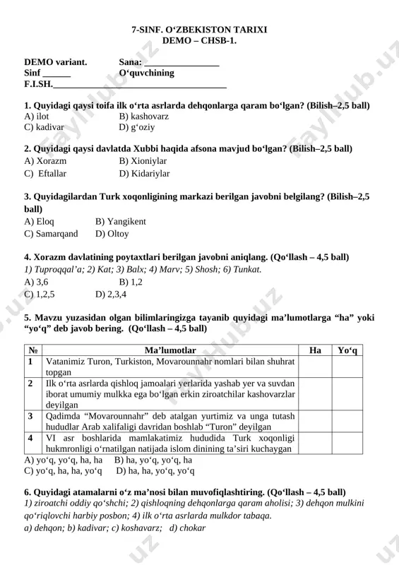7_sinf_o'zb_tarixi_demo_1_chsb_@summativ_formativ_baholash — DOCX