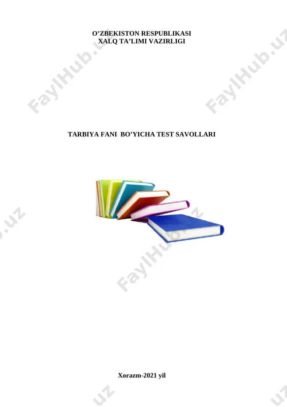 tarbiya fanidan test bloki — DOCX