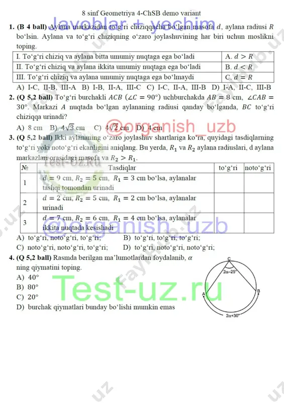 8 sinf geom chsb-4 demo — DOCX