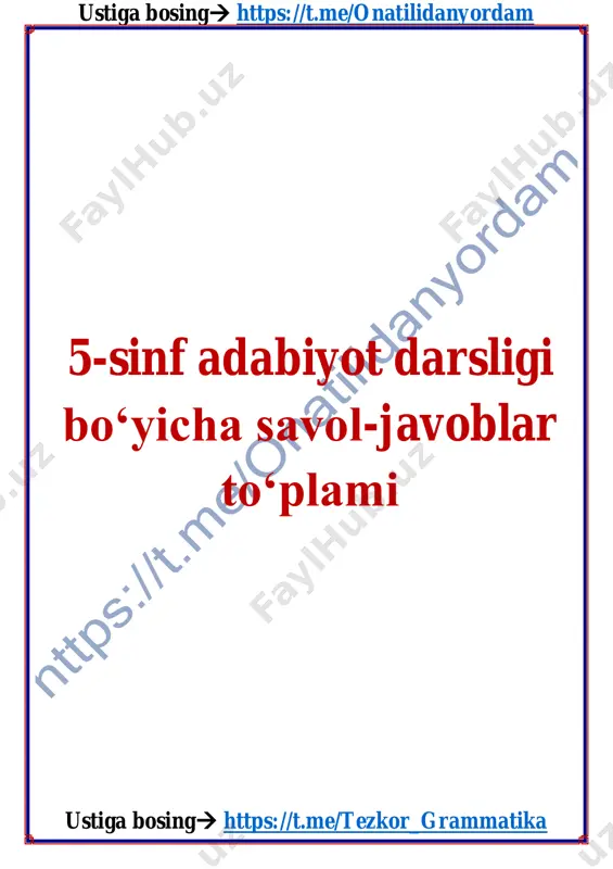 5-sinf adabiyot_savol-javob — PDF