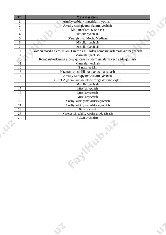 8-sinf algebra 4-chorak @e_baza_ishreja — XLSX