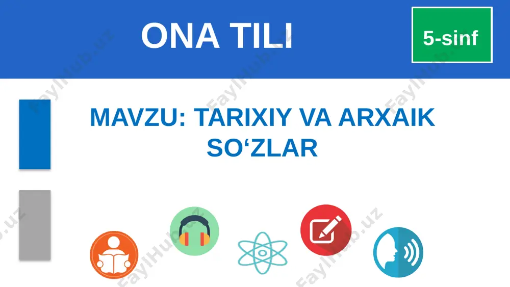 tarixiy va arxaik so`zlar — PPTX