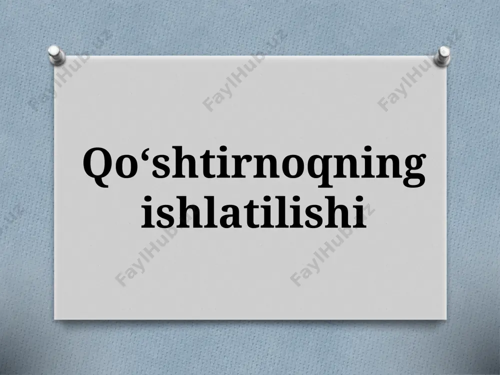 5-sinf. qo‘shtirnoqning ishlatilishi — PPTX