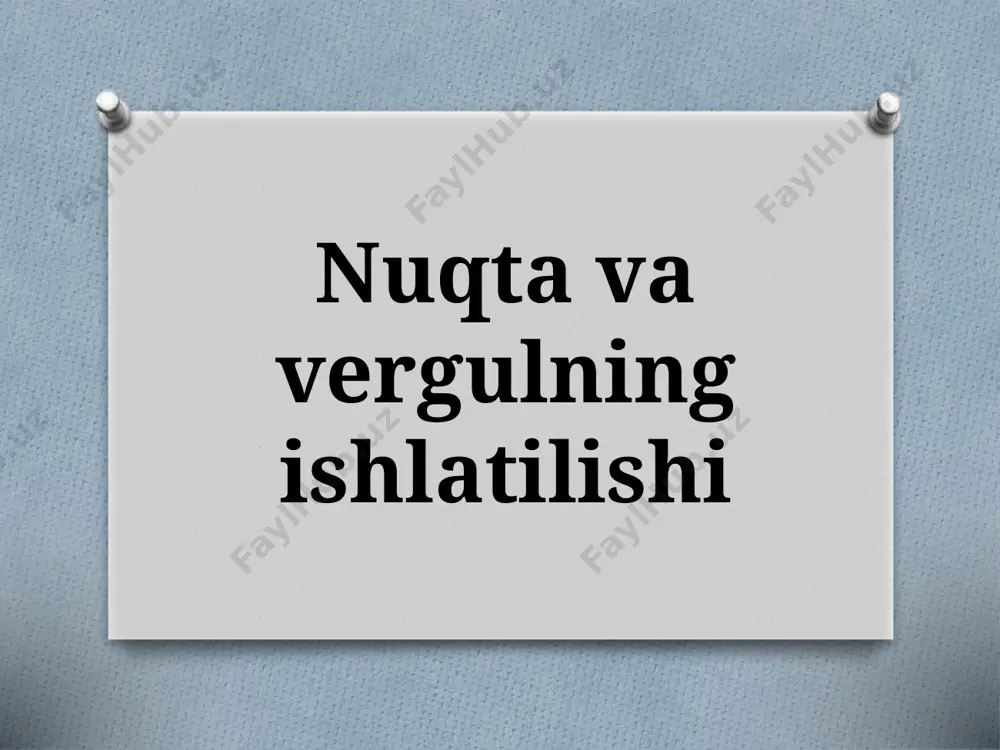 5-sinf. nuqta va vergulning ishlatilishi — PPTX