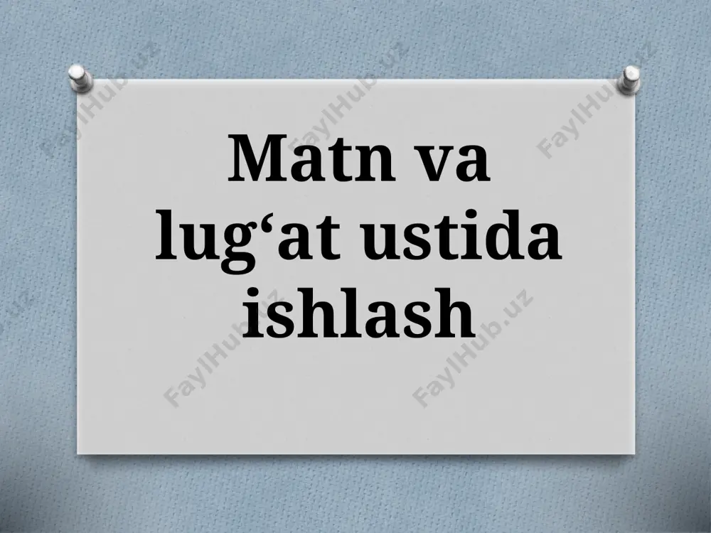 5-sinf. matn va lug'at ustida ishlash (162 betdagi) — PPTX