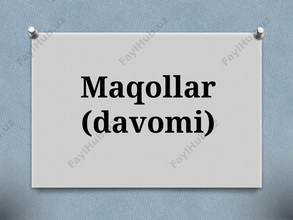 5-sinf. maqollar (davomi) — PPTX